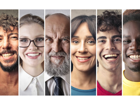 Smiling people of different countries