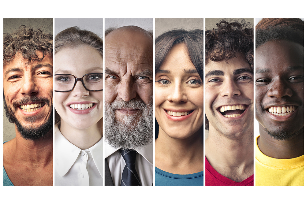 Smiling people of different countries