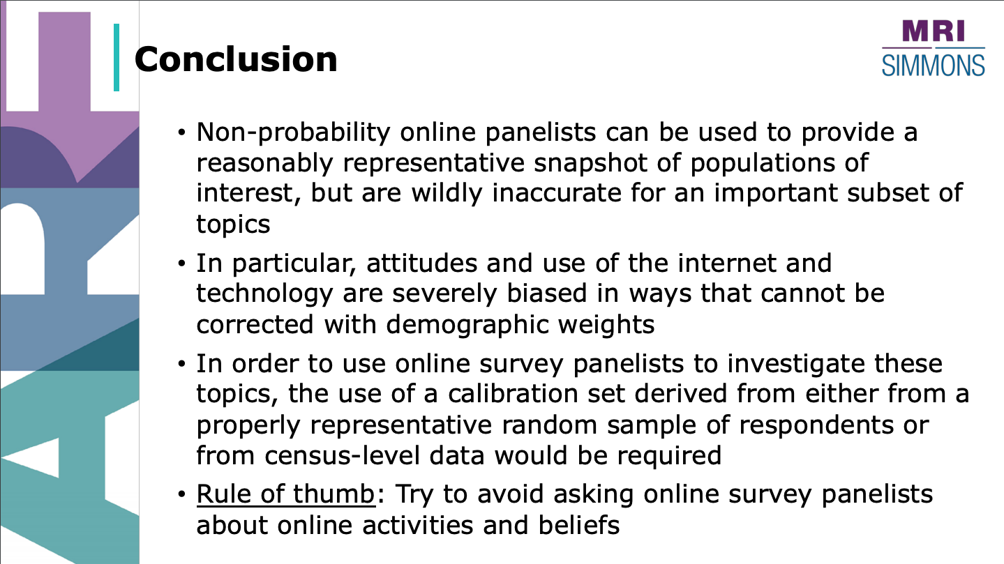 Calibrating bias in online samples conclusion