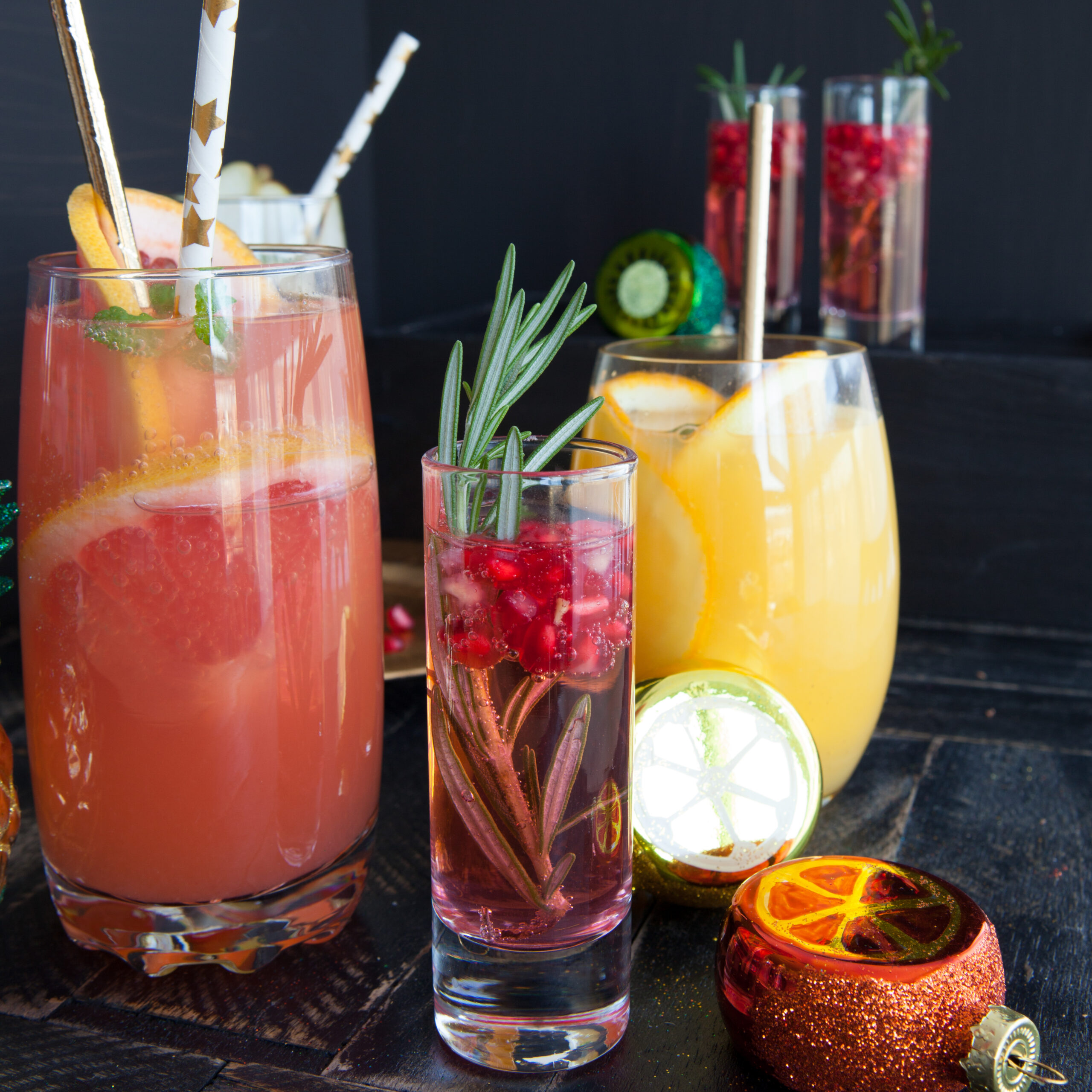 Variety of fruity cocktails