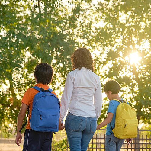 family walking